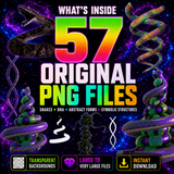 57 Psychedelic Snake & DNA PNG Assets