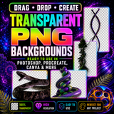 57 Psychedelic Snake & DNA PNG Assets