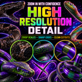 57 Psychedelic Snake & DNA PNG Assets