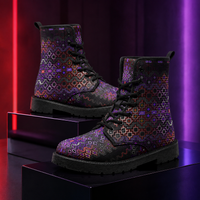 Shadow Work Geometric Combat Boots, Unisex Festival Shoes, Dark Streetwear