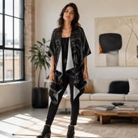 Waveform Draped Kimono