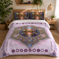 Sacral Chakra Bedding Set, Svadhisthana Duvet Cover Set, Orange Mandala Bedding, Spiritual Boho Bedroom Decor, Sacred Geometry Bedding