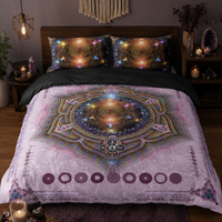 Sacral Chakra Bedding Set, Svadhisthana Duvet Cover Set, Orange Mandala Bedding, Spiritual Boho Bedroom Decor, Sacred Geometry Bedding