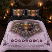 Sacral Chakra Bedding Set, Svadhisthana Duvet Cover Set, Orange Mandala Bedding, Spiritual Boho Bedroom Decor, Sacred Geometry Bedding