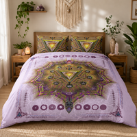 Solar Plexus Chakra Bedding Set, Manipura Duvet Cover Set, Yellow Mandala Bedding, Spiritual Boho Bedroom Decor, Sacred Geometry Bedding