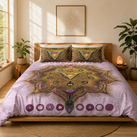 Solar Plexus Chakra Bedding Set, Manipura Duvet Cover Set, Yellow Mandala Bedding, Spiritual Boho Bedroom Decor, Sacred Geometry Bedding