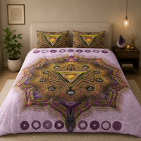 Solar Plexus Chakra Bedding Set, Manipura Duvet Cover Set, Yellow Mandala Bedding, Spiritual Boho Bedroom Decor, Sacred Geometry Bedding