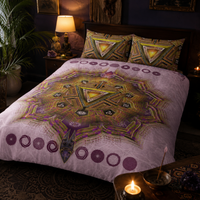 Solar Plexus Chakra Bedding Set, Manipura Duvet Cover Set, Yellow Mandala Bedding, Spiritual Boho Bedroom Decor, Sacred Geometry Bedding