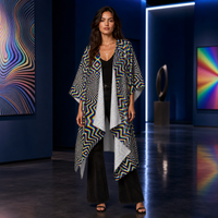 Chromadelic Draped Kimono lifestyle front view