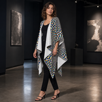 Chromadelic Draped Kimono lifestyle three-quarter front view