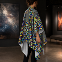 Chromadelic Draped Kimono lifestyle three-quarter back view