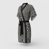 Chromadelic Kimono Robe lifestyle three-quarter front view