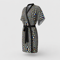 Chromadelic Kimono Robe lifestyle three-quarter front view