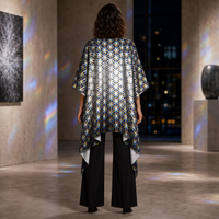 Chromatic Flower Draped Kimono lifestyle back view