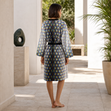 Chromatic Flower Peignoir Kimono — lifestyle back