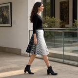 Chromatic Flower Wrap Skirt — lifestyle right profile
