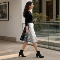 Chromatic Flower Wrap Skirt — lifestyle right profile