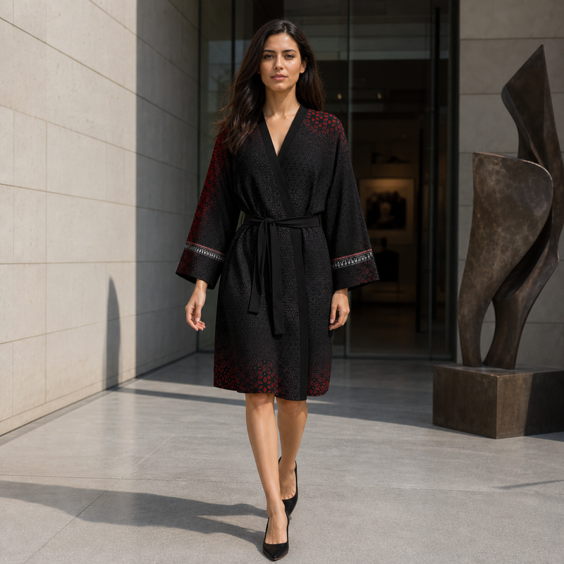Geometrix Peignoir Kimono — lifestyle front