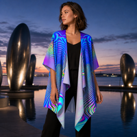 Holowave Draped Kimono lifestyle three-quarter front view