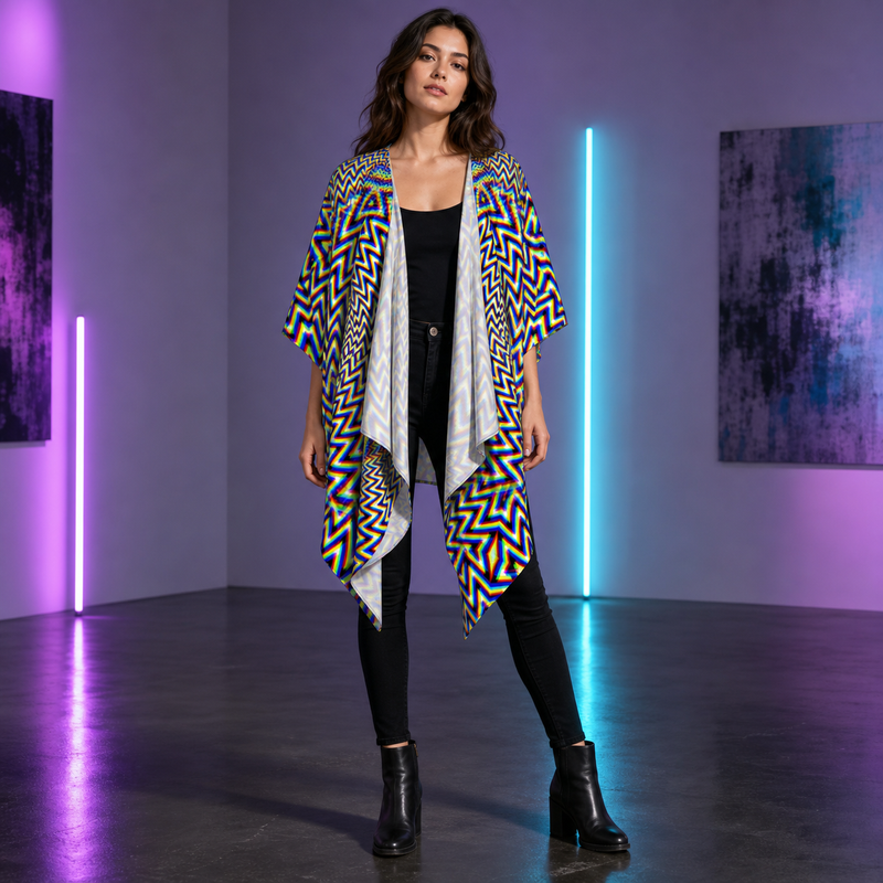 Hypnodelica Draped Kimono lifestyle front view