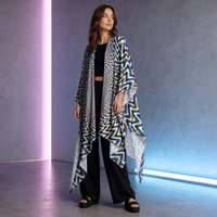 Hypnodelica Draped Kimono lifestyle three-quarter front view