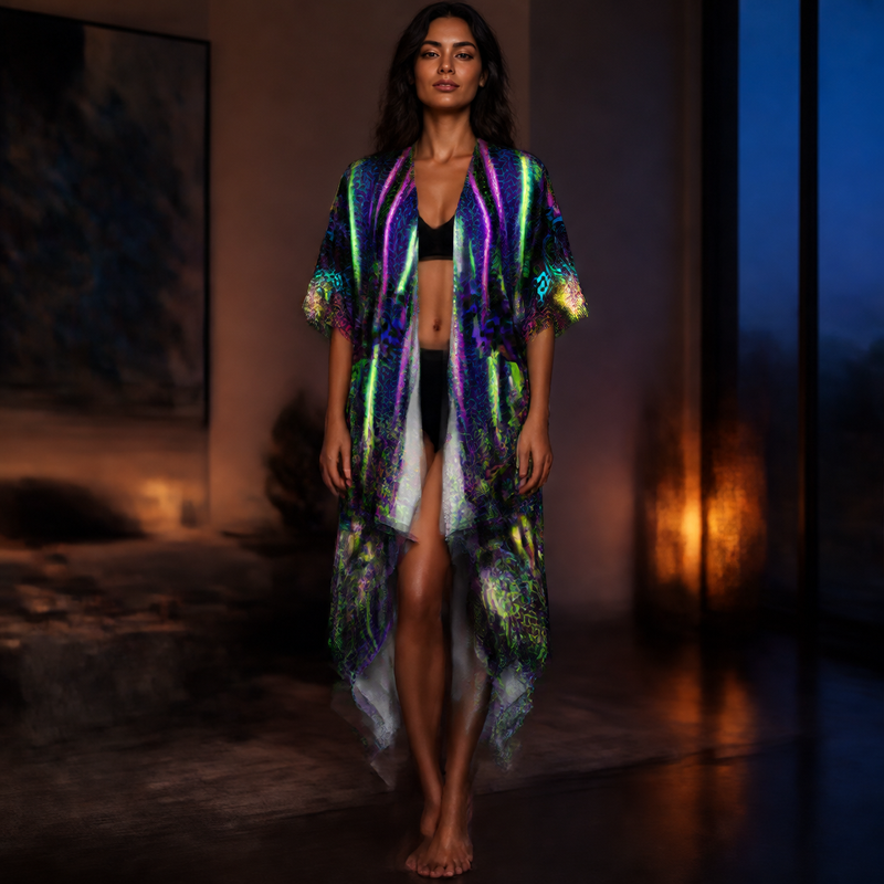 Mystic Temptation Draped Kimono lifestyle front view