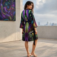 Mystic Temptation Peignoir Kimono — lifestyle three-quarter back