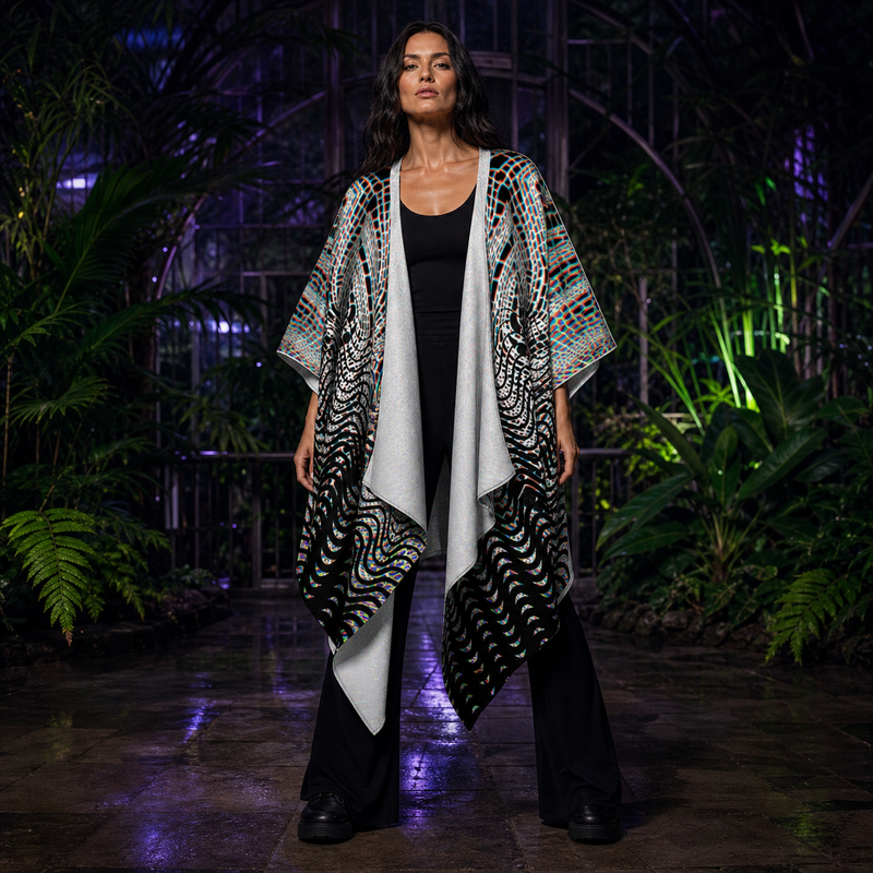 Organix Draped Kimono lifestyle front view
