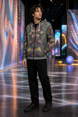 Prismatic Frequency Micro Fleece Zip Up Hoodie — approved human lifestyle hero