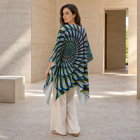 Phonetic Vortex Draped Kimono lifestyle back view