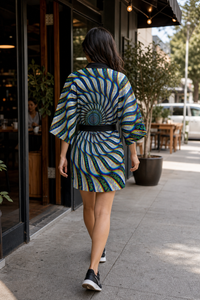 Phonetic Vortex Kimono Robe lifestyle back view