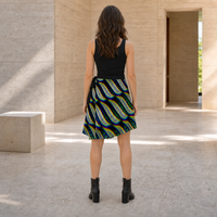Phonetic Vortex Wrap Skirt — back lifestyle view