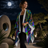 Primordial Draped Kimono lifestyle three-quarter front view