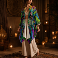 Primordial Presence Draped Kimono lifestyle three-quarter front view