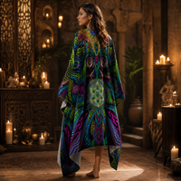 Primordial Presence Draped Kimono lifestyle three-quarter back view