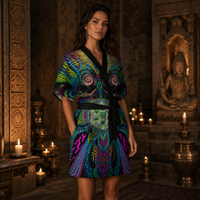 Primordial Presence Kimono Robe lifestyle three-quarter front view