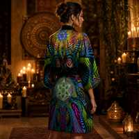 Primordial Presence Kimono Robe lifestyle three-quarter back view