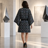 Prismatic Grid Kimono Robe lifestyle back view
