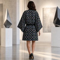 Prismatic Grid Kimono Robe lifestyle back view