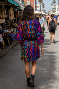Rainbow Healing Kimono Robe lifestyle back view