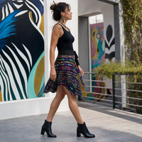 Rainbow Tribe Wrap Skirt — lifestyle right profile
