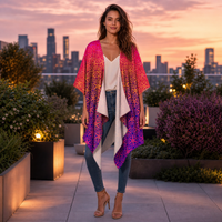 Sacral Bloom Draped Kimono lifestyle front view