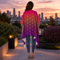 Sacral Bloom Draped Kimono lifestyle back view