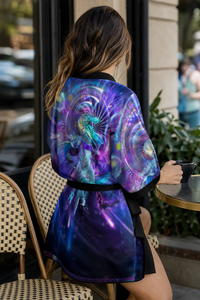 Satyam Shivam Sundaram Kimono Robe lifestyle three-quarter back view