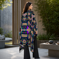 Tea Daze Draped Kimono lifestyle three-quarter back view