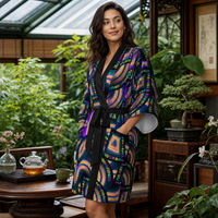 Tea Daze Kimono Robe lifestyle three-quarter front view