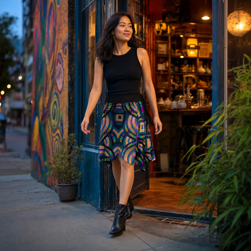 Tea Daze Wrap Skirt — lifestyle front