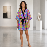 Tessellated Matrix Kimono Robe lifestyle front view