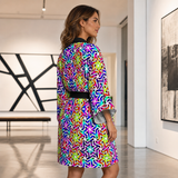 Tessellated Matrix Kimono Robe lifestyle three-quarter back view