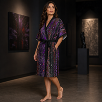 Twilight Healing Kimono Robe lifestyle three-quarter front view
